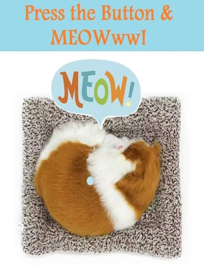 Fennec Mart Soft Sleeping Cat Plush with Realistic Meow Sound Fun Toy for Kids & Car Decoration (White) - Image 3